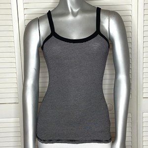 SoLow Yoga Athletic Black & White Striped Tank Top Camisole Cotton Blend XXS